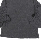 JUICY COUTURE Womens Black Sparkle Plain Crew Neck Chunky Knit M Jumper