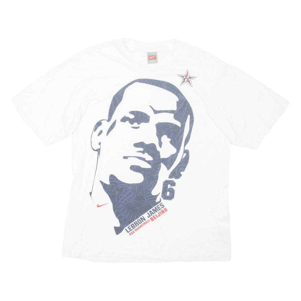 NIKE Lebron James Mens T-Shirt White USA L