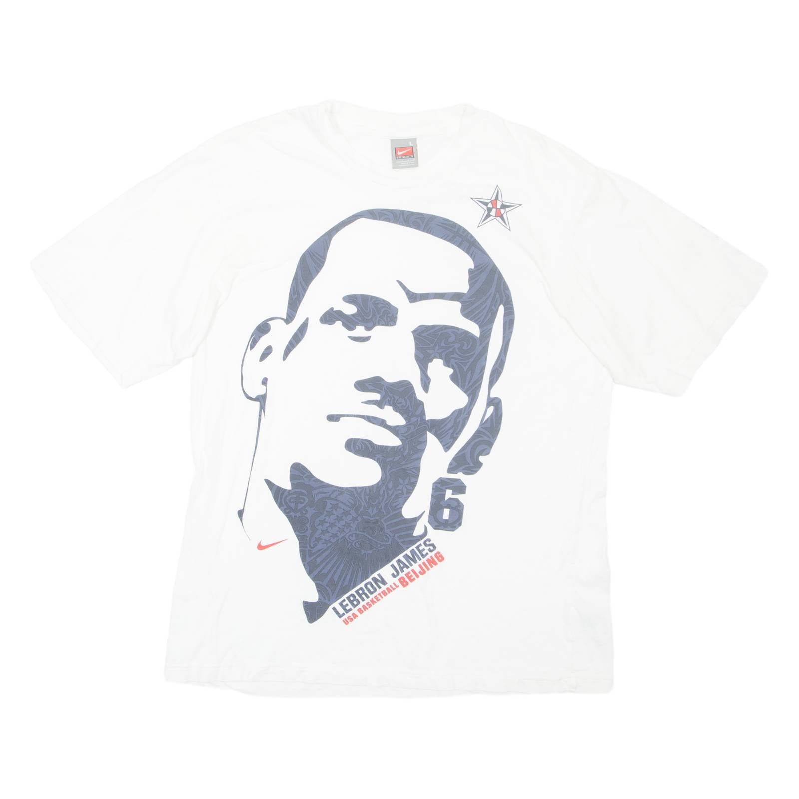 NIKE Lebron James Mens T-Shirt White USA L