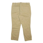DKNY Womens Beige Cotton Blend Regular Leg Trousers W32 L25 Zip Pockets