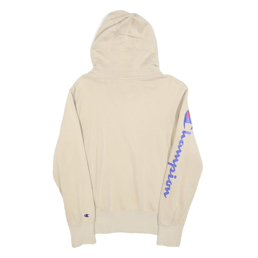 CHAMPION Mens Beige Hoodie XS Champion Logo Pullover Casual Comfort Cotton Blend