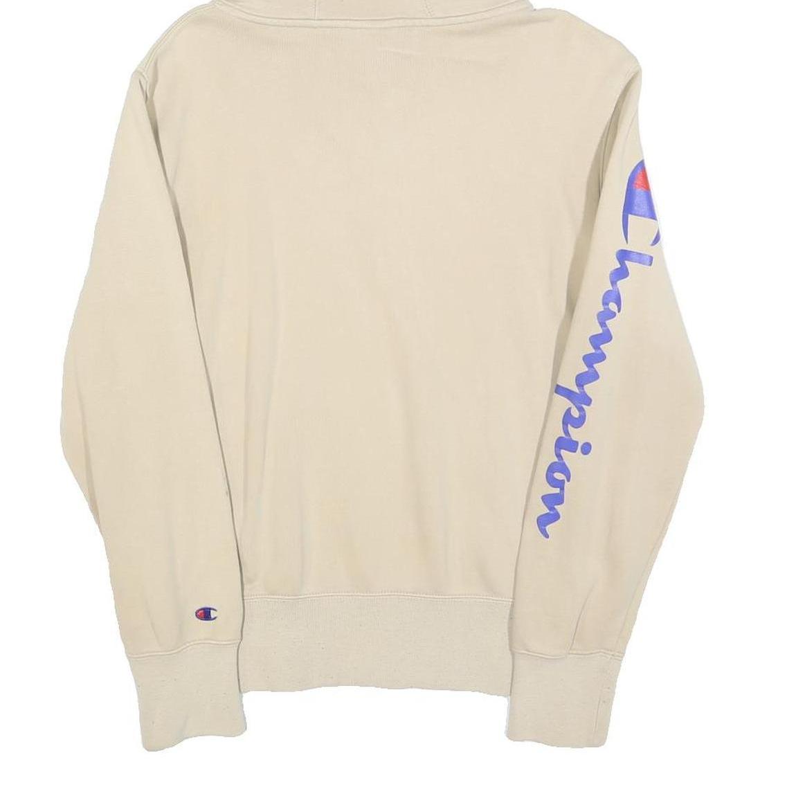 CHAMPION Mens Beige Hoodie XS Champion Logo Pullover Casual Comfort Cotton Blend