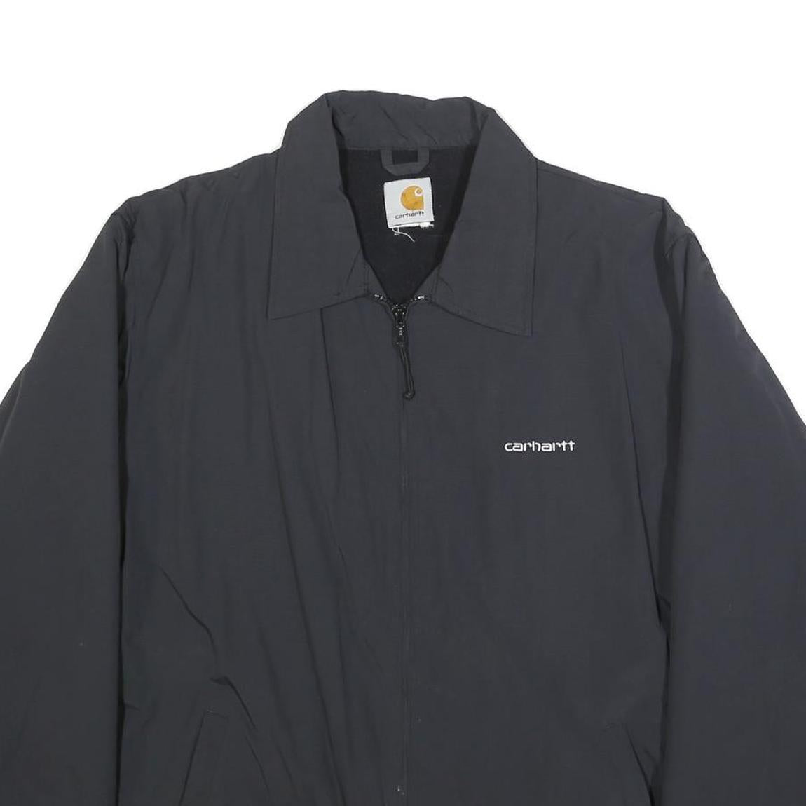 CARHARTT Mens Black Synthetic Zip Jacket L Casual Workwear Outerwear
