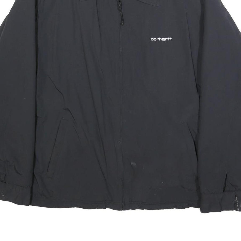 CARHARTT Mens Black Synthetic Zip Jacket L Casual Workwear Outerwear