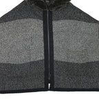 ZARA KNIT Womens Black & Grey Hooded Sleeveless Colourblock Jacket 3XL Polyester