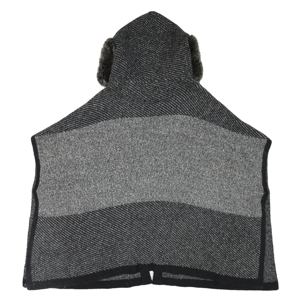 ZARA KNIT Womens Black & Grey Hooded Sleeveless Colourblock Jacket 3XL Polyester