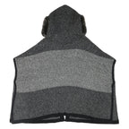 ZARA KNIT Womens Black & Grey Hooded Sleeveless Colourblock Jacket 3XL Polyester
