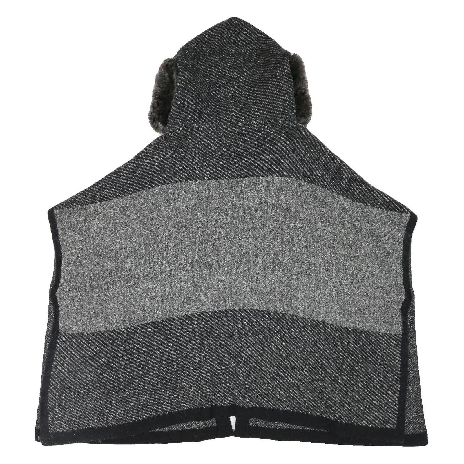 ZARA KNIT Womens Black & Grey Hooded Sleeveless Colourblock Jacket 3XL Polyester