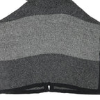 ZARA KNIT Womens Black & Grey Hooded Sleeveless Colourblock Jacket 3XL Polyester