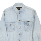 WRANGLER Mens Blue Denim Jacket M Cotton Blend Button Closure Classic Fit