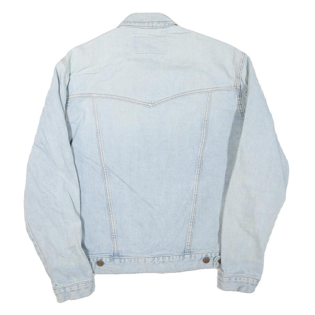 WRANGLER Mens Blue Denim Jacket M Cotton Blend Button Closure Classic Fit