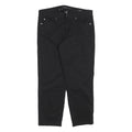 CALVIN KLEIN Womens Black Slim Denim Cotton Blend Trousers W32 L27 Stylish Zip