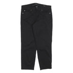 CALVIN KLEIN Womens Black Slim Denim Cotton Blend Trousers W32 L27 Stylish Zip