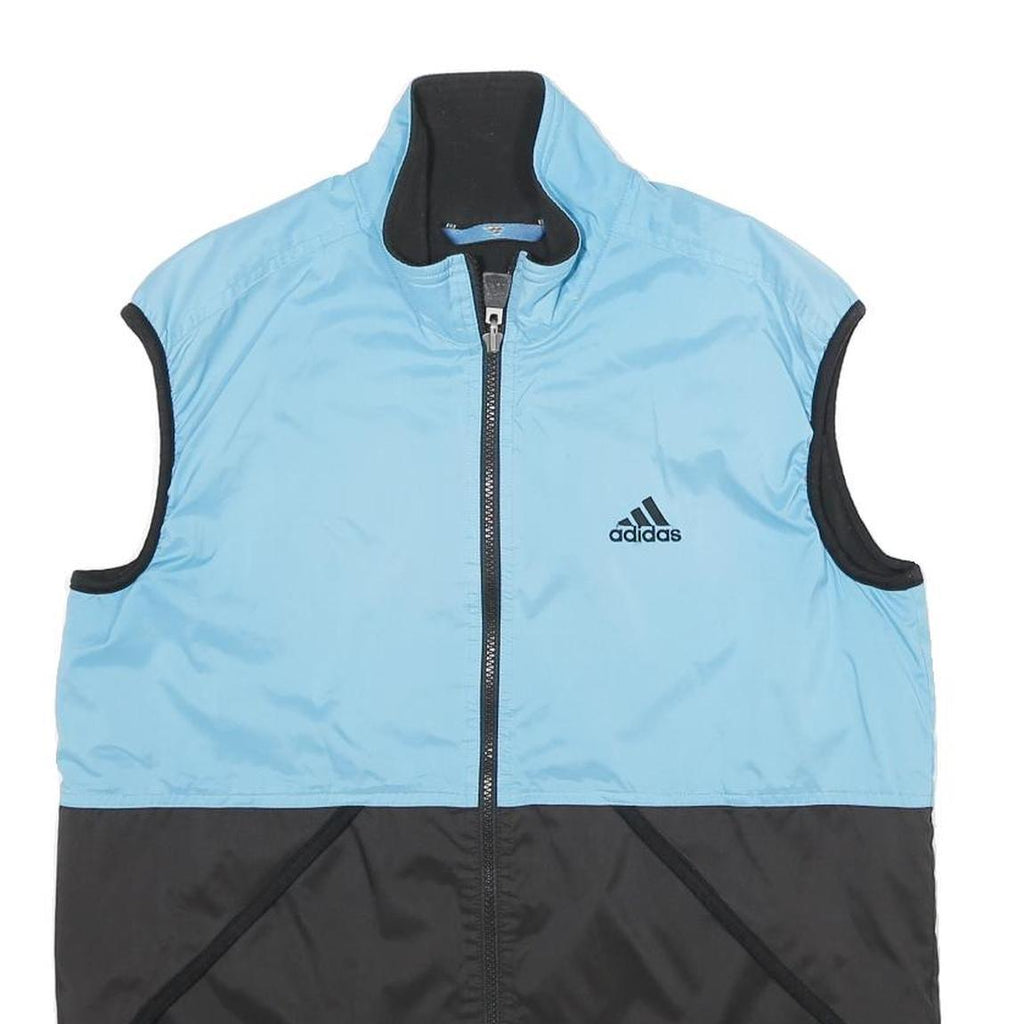 ADIDAS Mens Blue & Black Outdoor Jacket S Polyester Sportswear Zip