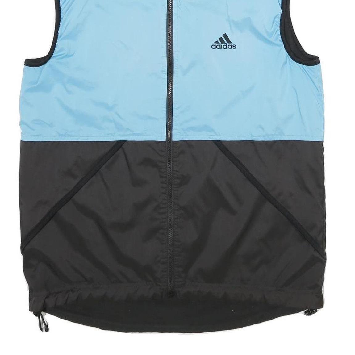 ADIDAS Mens Blue & Black Outdoor Jacket S Polyester Sportswear Zip