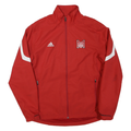 ADIDAS Mens Red White M Embroidered Polyester Blend Zip Jacket S Track Sports