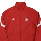 ADIDAS Mens Red White M Embroidered Polyester Blend Zip Jacket S Track Sports