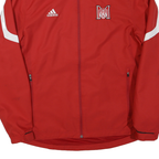 ADIDAS Mens Red White M Embroidered Polyester Blend Zip Jacket S Track Sports