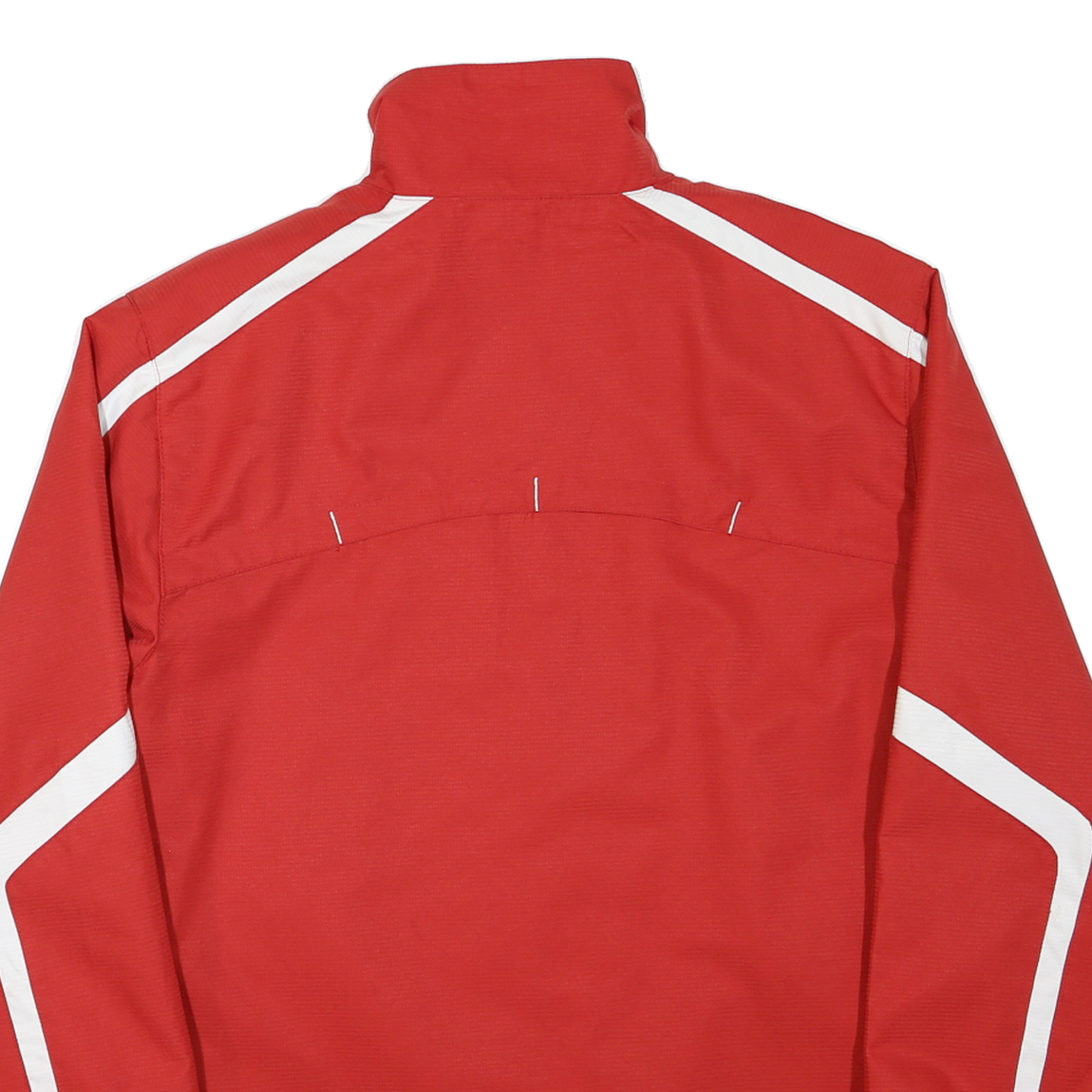 ADIDAS Mens Red White M Embroidered Polyester Blend Zip Jacket S Track Sports