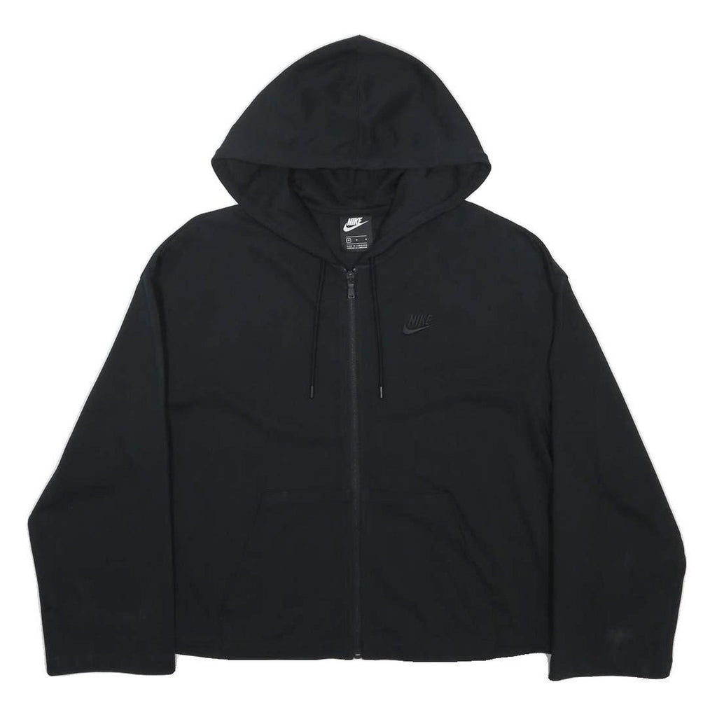 NIKE Womens Black Pullover Hoodie M Zip Sweatshirt Casual Sportswear