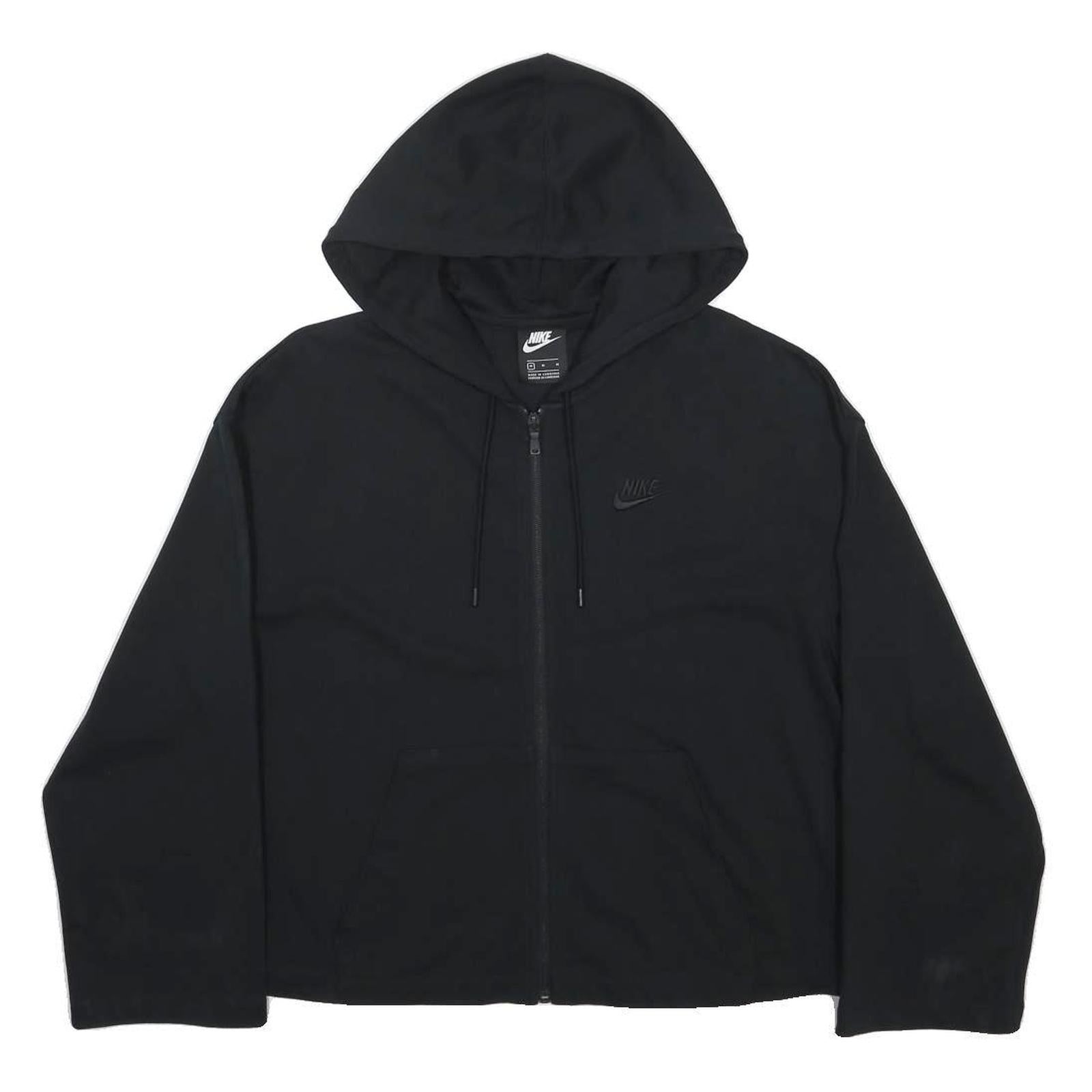 NIKE Womens Black Pullover Hoodie M Zip Sweatshirt Casual Sportswear