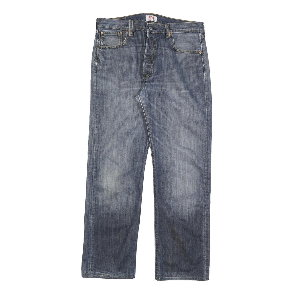 LEVI'S 501 Mens Jeans Blue Regular Straight Denim Medium W36 L32 Classic Denim