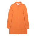 LACOSTE Womens Orange Cotton Button Jacket XS Plain Classic Collar Long Sleeve