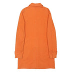 LACOSTE Womens Orange Cotton Button Jacket XS Plain Classic Collar Long Sleeve