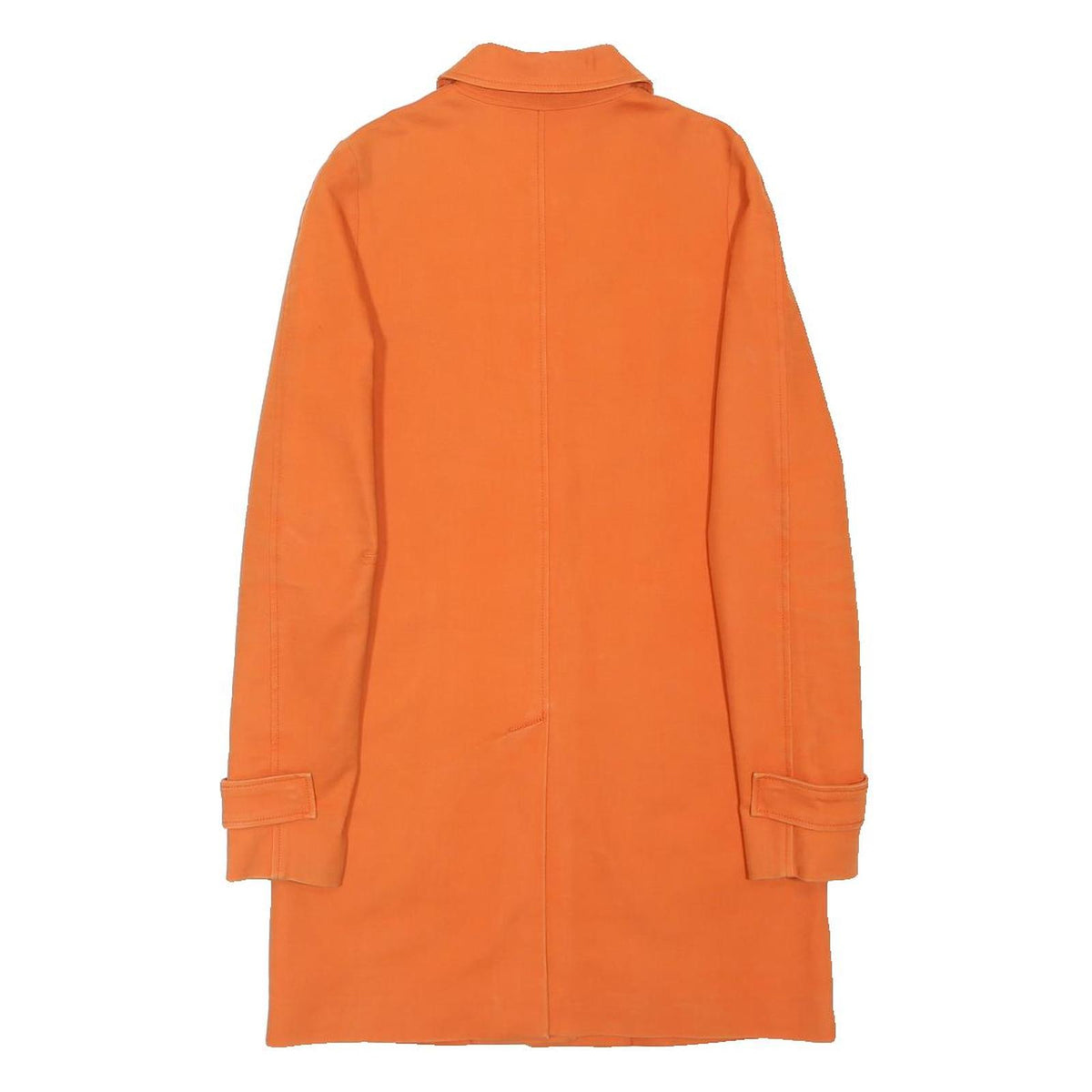 LACOSTE Womens Orange Cotton Button Jacket XS Plain Classic Collar Long Sleeve