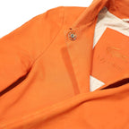 LACOSTE Womens Orange Cotton Button Jacket XS Plain Classic Collar Long Sleeve