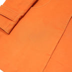 LACOSTE Womens Orange Cotton Button Jacket XS Plain Classic Collar Long Sleeve