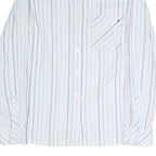 TOMMY HILFIGER Womens White & Multi Stripe Shirt L Cotton Blend Button Up Casual