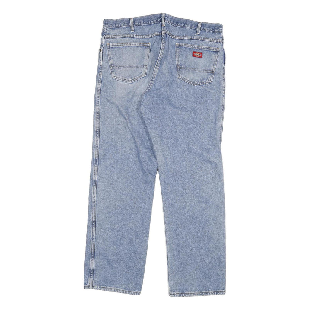 DICKIES Mens Jeans Blue Regular Straight Denim Medium W34 L29 Workwear Zip