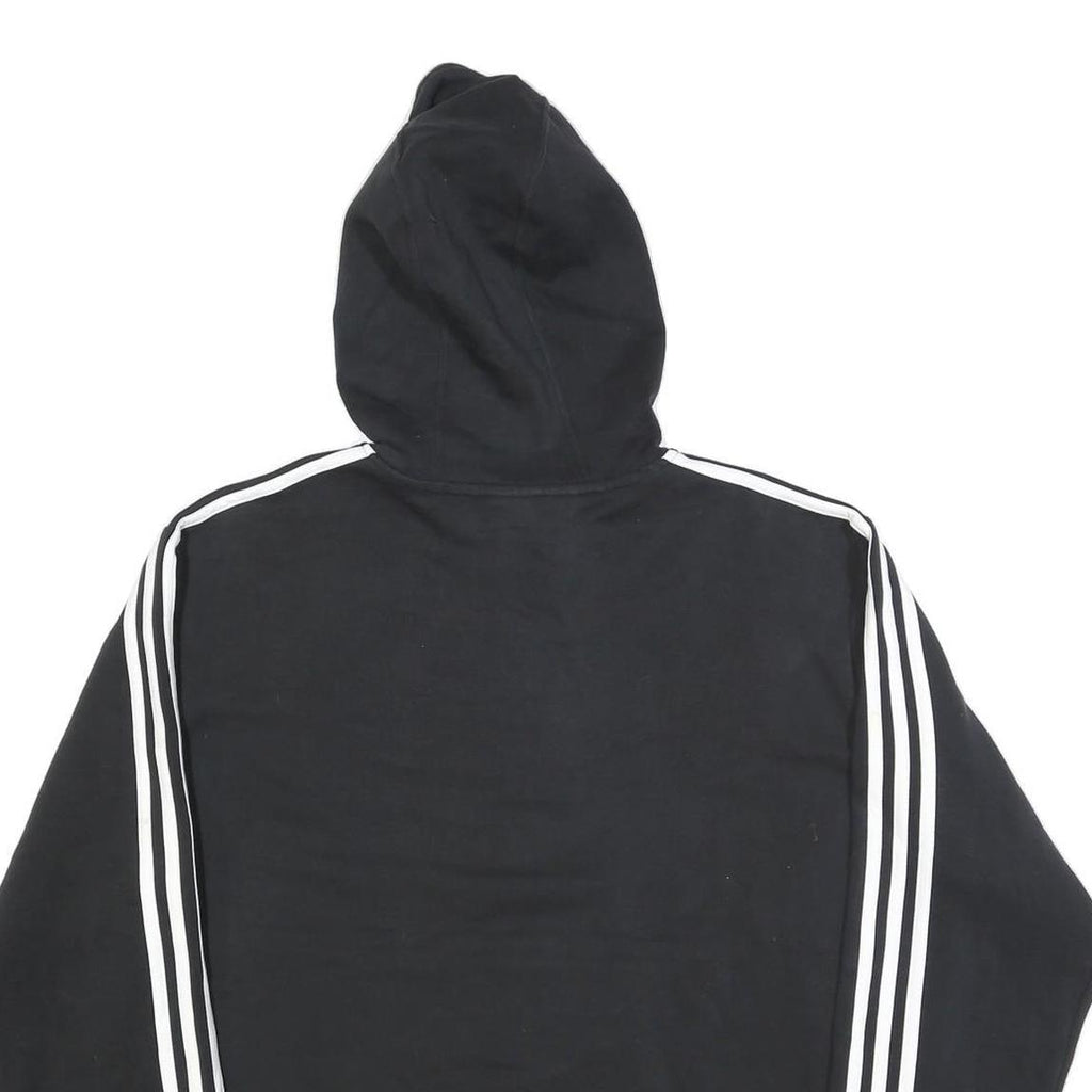 ADIDAS Mens Black Hoodie L Cotton Blend Pullover Sports Sweatshirt