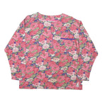 CAMPAIGN SPORT Womens Pink Floral Printed Long Sleeve Round Neck Cotton Blend