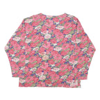 CAMPAIGN SPORT Womens Pink Floral Printed Long Sleeve Round Neck Cotton Blend