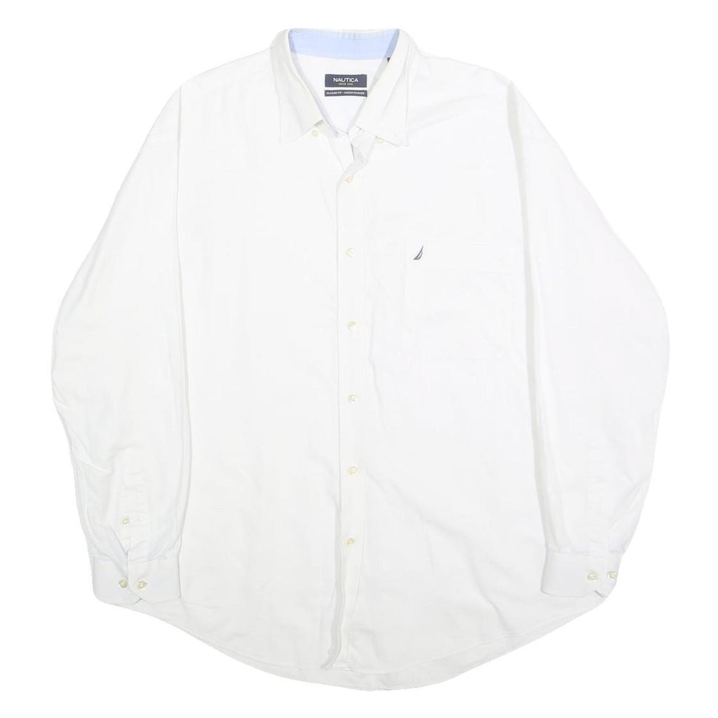 NAUTICA Mens White Classic Fit XL Cotton Shirt Button Down Long Sleeve