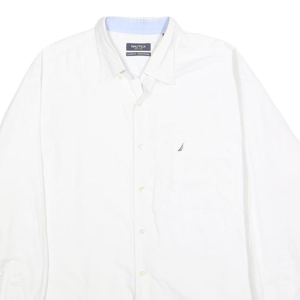 NAUTICA Mens White Classic Fit XL Cotton Shirt Button Down Long Sleeve