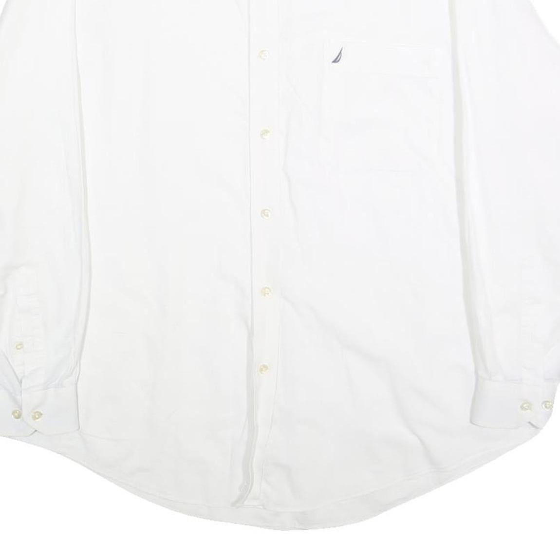 NAUTICA Mens White Classic Fit XL Cotton Shirt Button Down Long Sleeve