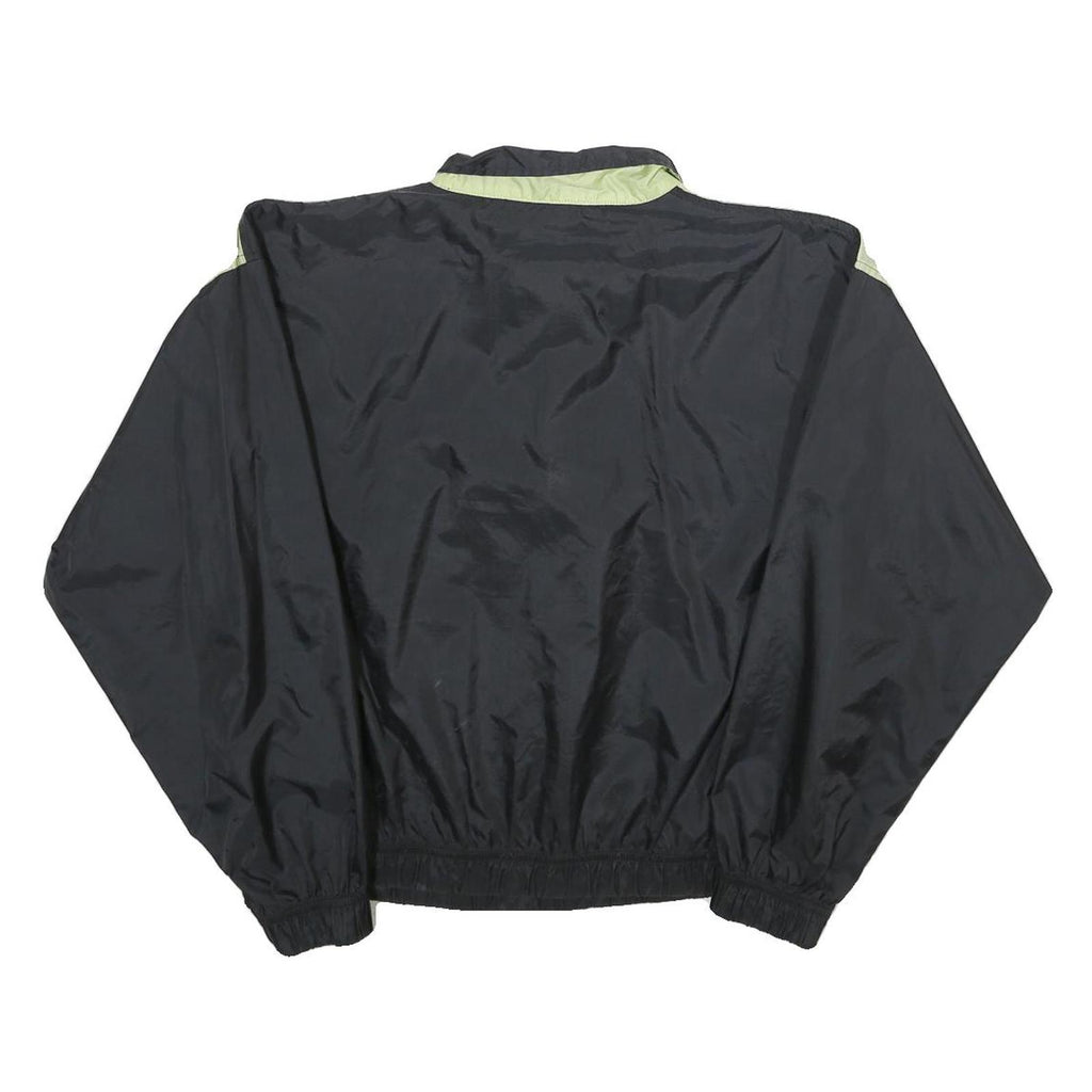 HANES Womens Black & Green Nylon Pullover Jacket M Lightweight Windbreaker