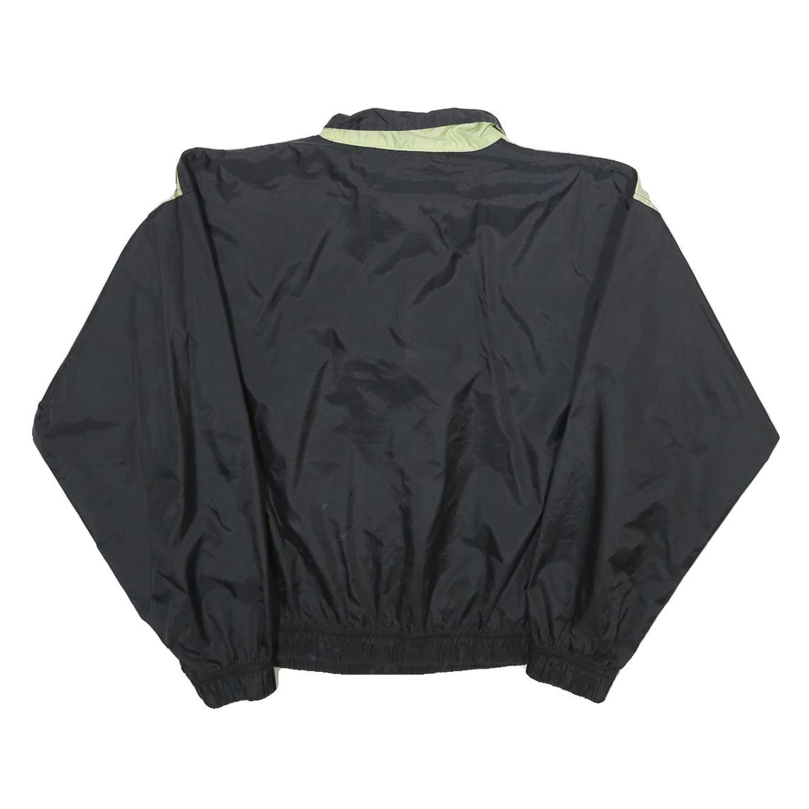 HANES Womens Black & Green Nylon Pullover Jacket M Lightweight Windbreaker