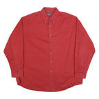 MARLBORO Mens Red Button-Down Cotton Blend Shirt 3XL Classic Casual Long Sleeve