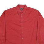 MARLBORO Mens Red Button-Down Cotton Blend Shirt 3XL Classic Casual Long Sleeve