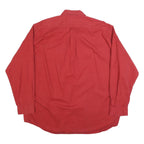 MARLBORO Mens Red Button-Down Cotton Blend Shirt 3XL Classic Casual Long Sleeve