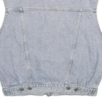 OXXY Mens Blue Denim Jacket L Cotton Classic Button Closure Sleeveless Denim