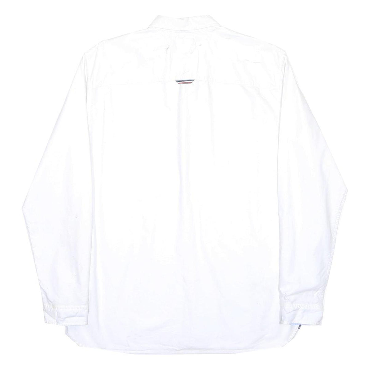 HILFIGER DENIM Mens White XL Cotton Shirt Long Sleeve Button Down Classic Fit
