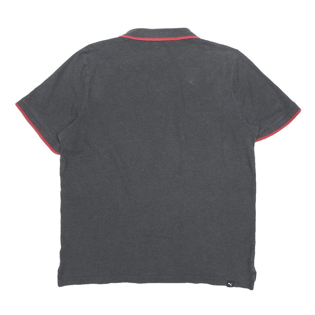 PUMA Mens Grey & Red Polo Shirt Short Sleeve L Sports Casual Cotton Blend