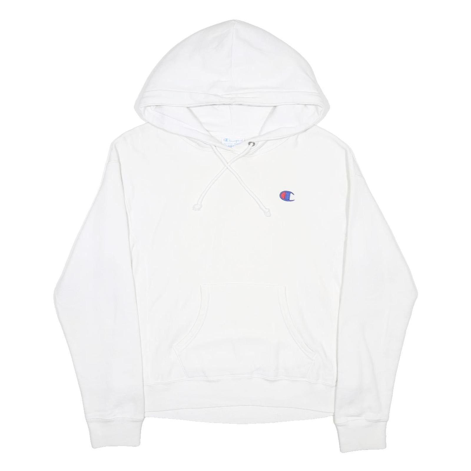 CHAMPION REVERSE WEAVE Womens White Pullover Hoodie S Cotton Blend Casual
