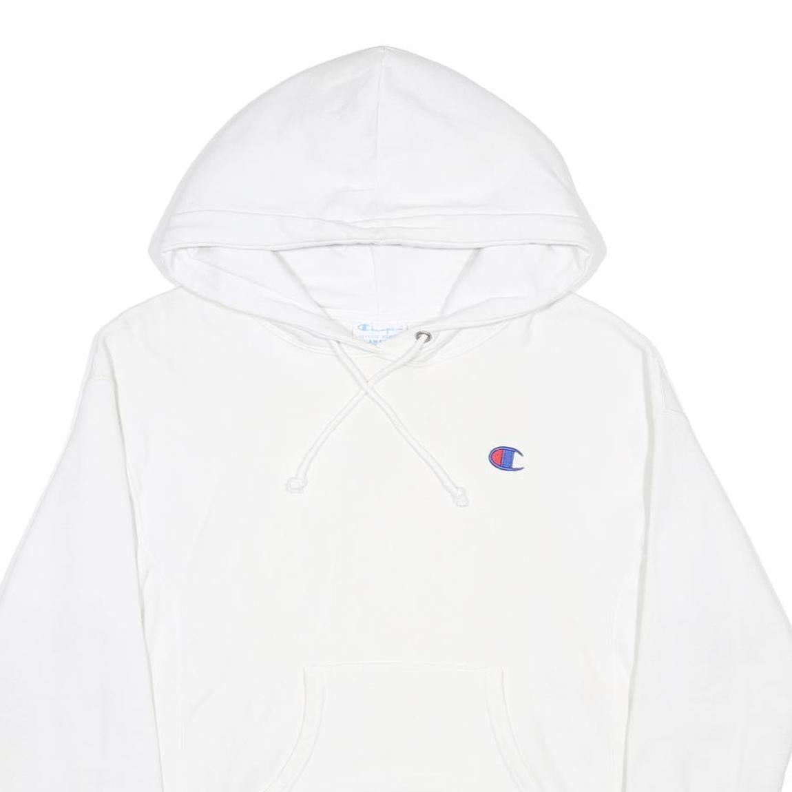 CHAMPION REVERSE WEAVE Womens White Pullover Hoodie S Cotton Blend Casual