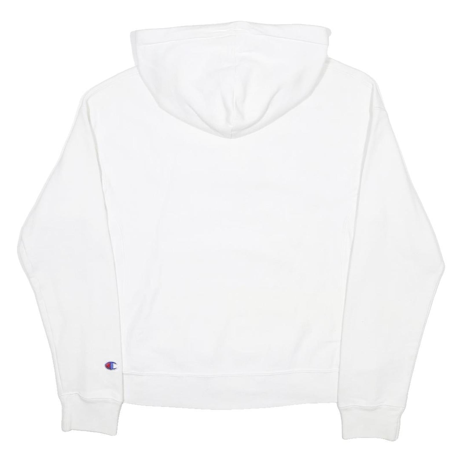 CHAMPION REVERSE WEAVE Womens White Pullover Hoodie S Cotton Blend Casual